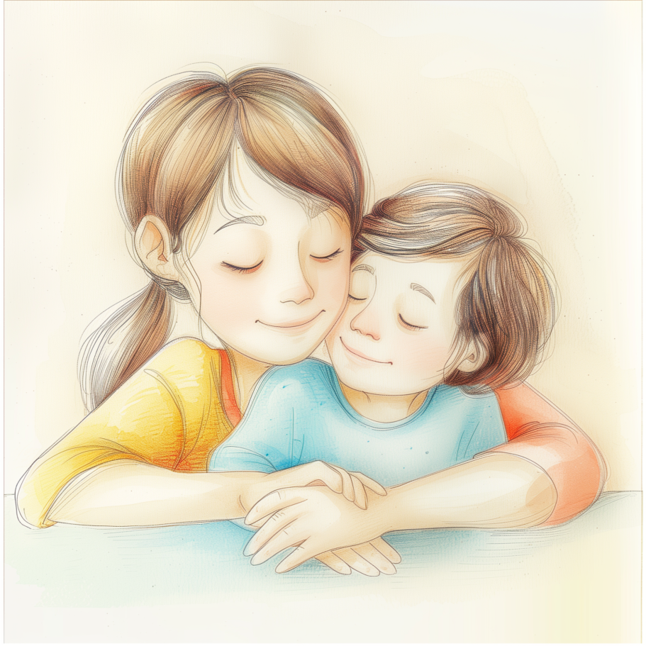 Elternteil umarmt ein Kind liebevoll – emotionale Nähe und Geborgenheit im Familienalltag