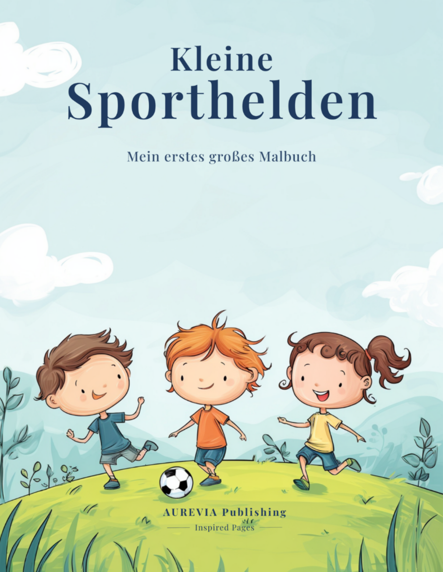 Cover Malbuch kleine Sporthelden von AUREVIA Publishing